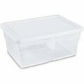 Sterilite Sterilite 16 Quart 16448012 Clear Storage Tote with White Lid 16-3/4" x 11-7/8" x 7" 16448012